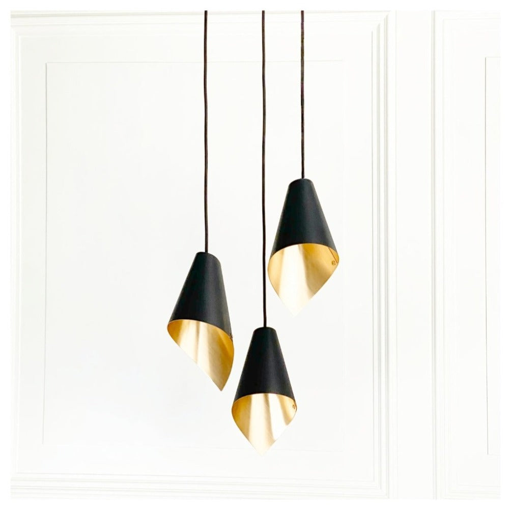 Product photograph of Arcform Lighting - Arc 3 Pendant Light In Black Gold Maxi from Olivia's