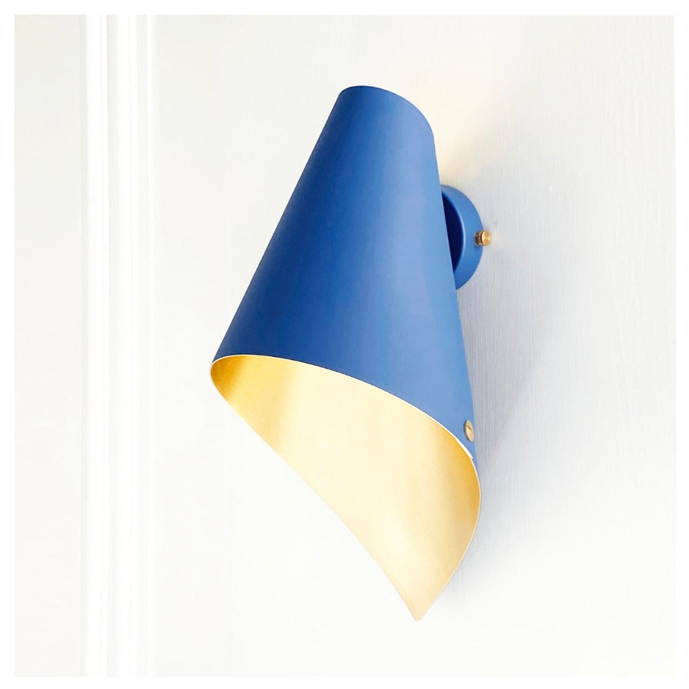 Product photograph of Arcform Lighting - Arc Wall Light In Gold Blue Maxi from Olivia's