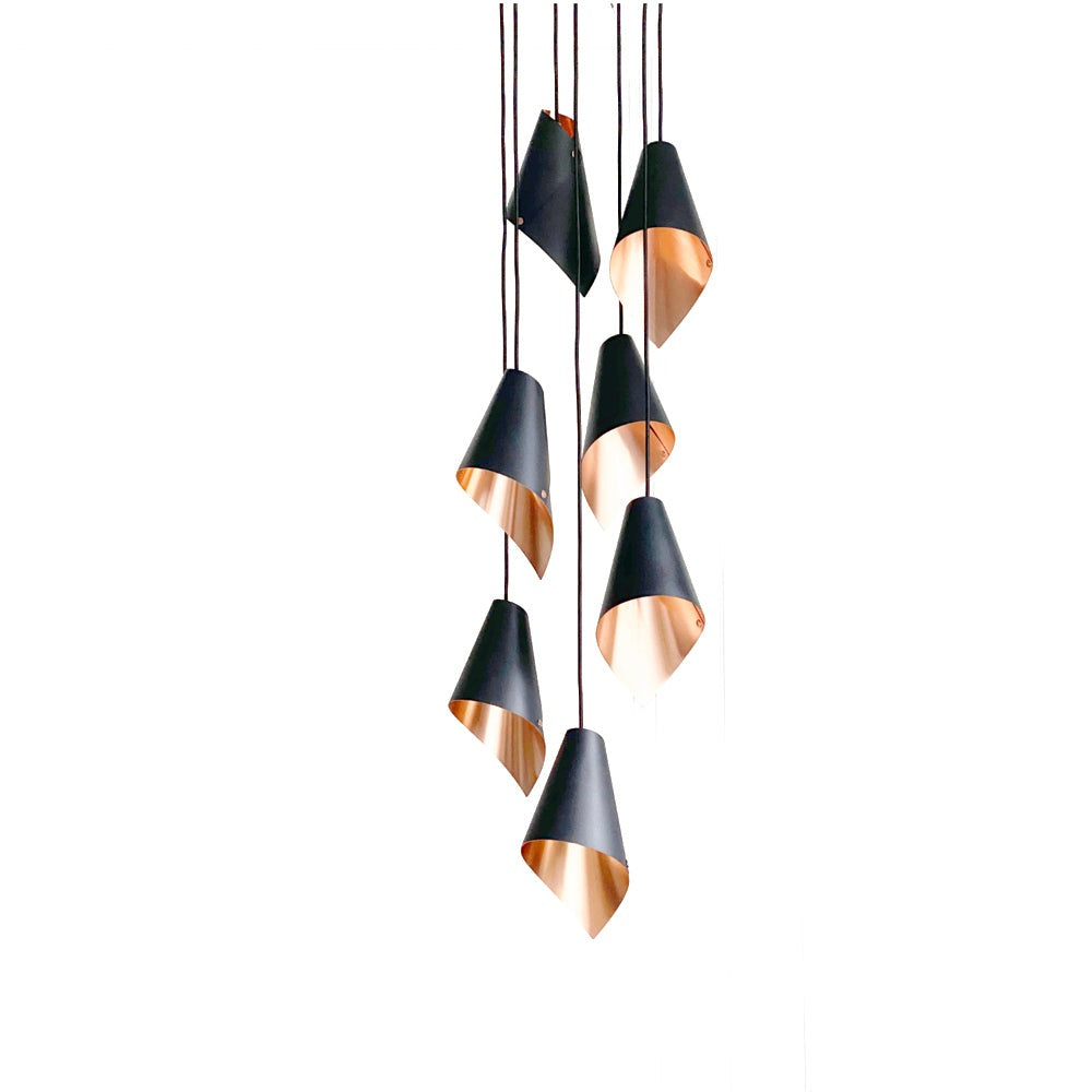 Product photograph of Arcform Lighting - Arc 7 Pendant Cascade Light In Gold Black from Olivia's