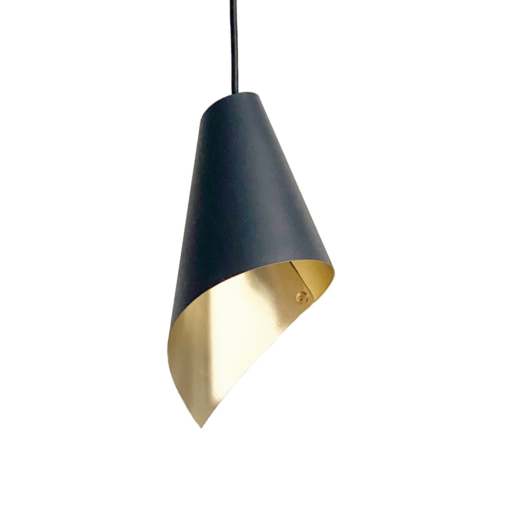 Product photograph of Arcform Lighting - Arc Single Pendant Light In Brushed Brass Black Standard from Olivia's.