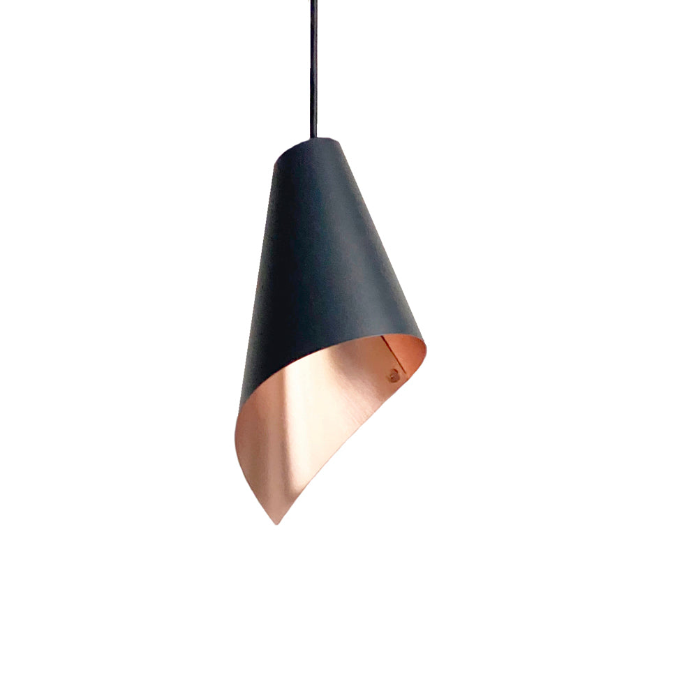 Product photograph of Arcform Lighting - Arc Single Pendant Light In Brushed Copper Black Maxi from Olivia's.