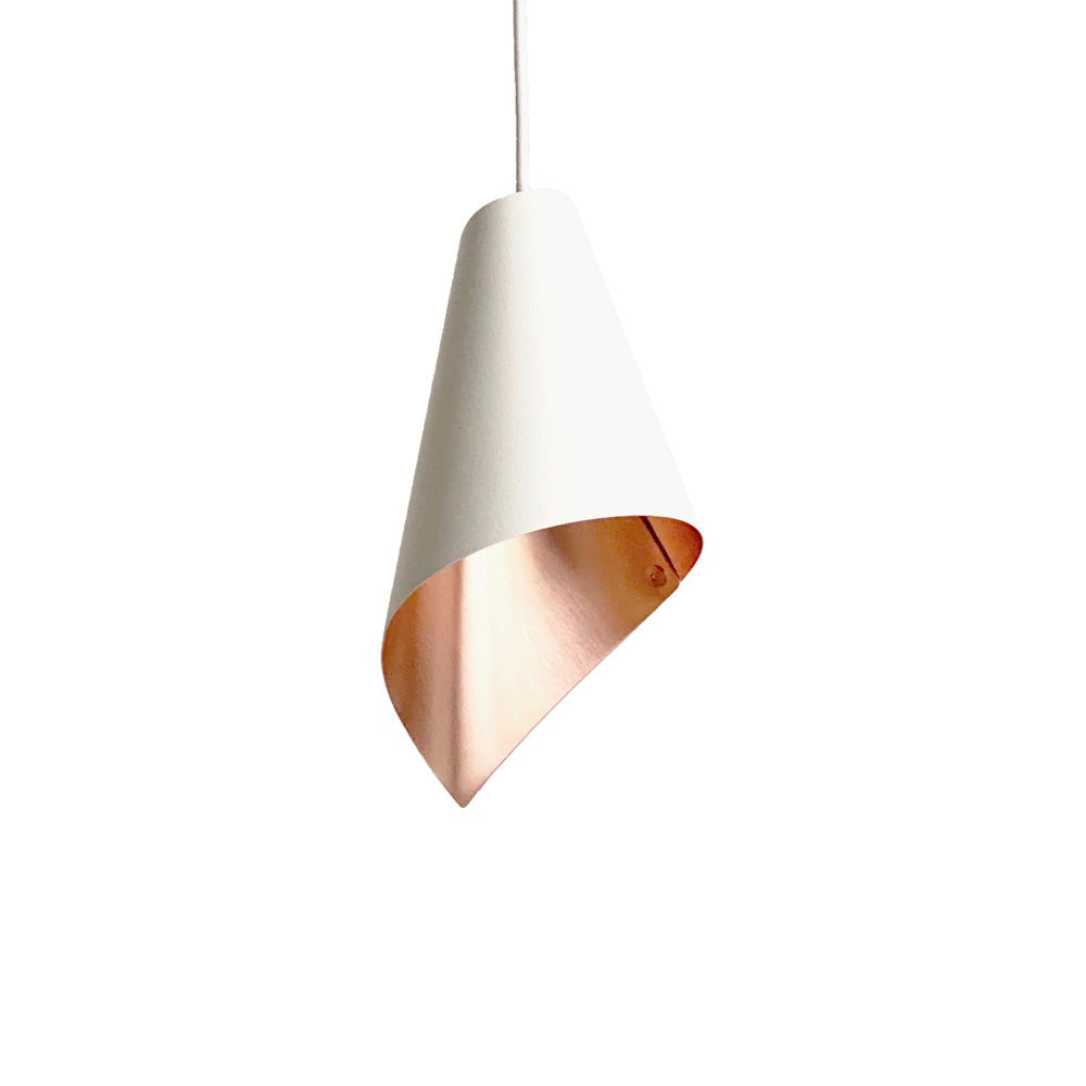 Arcform Lighting Arc Single Pendant Light In Brushed Copper White Standard