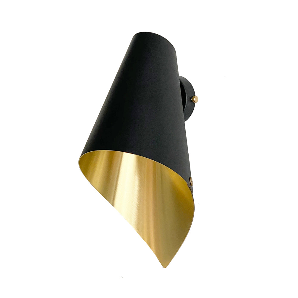 Product photograph of Arcform Lighting - Arc Wall Light In Brushed Brass Black Standard from Olivia's.