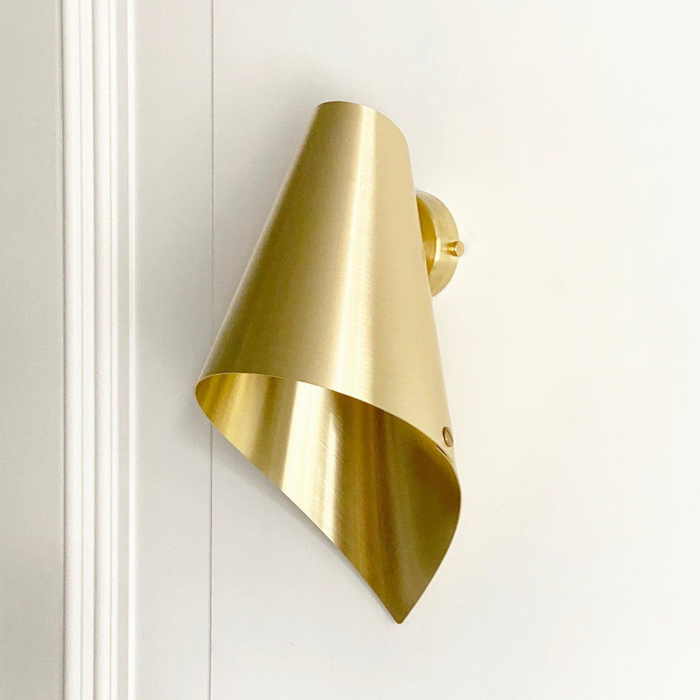 Product photograph of Arcform Lighting - Arc Wall Light In Brushed Brass Maxi from Olivia's.