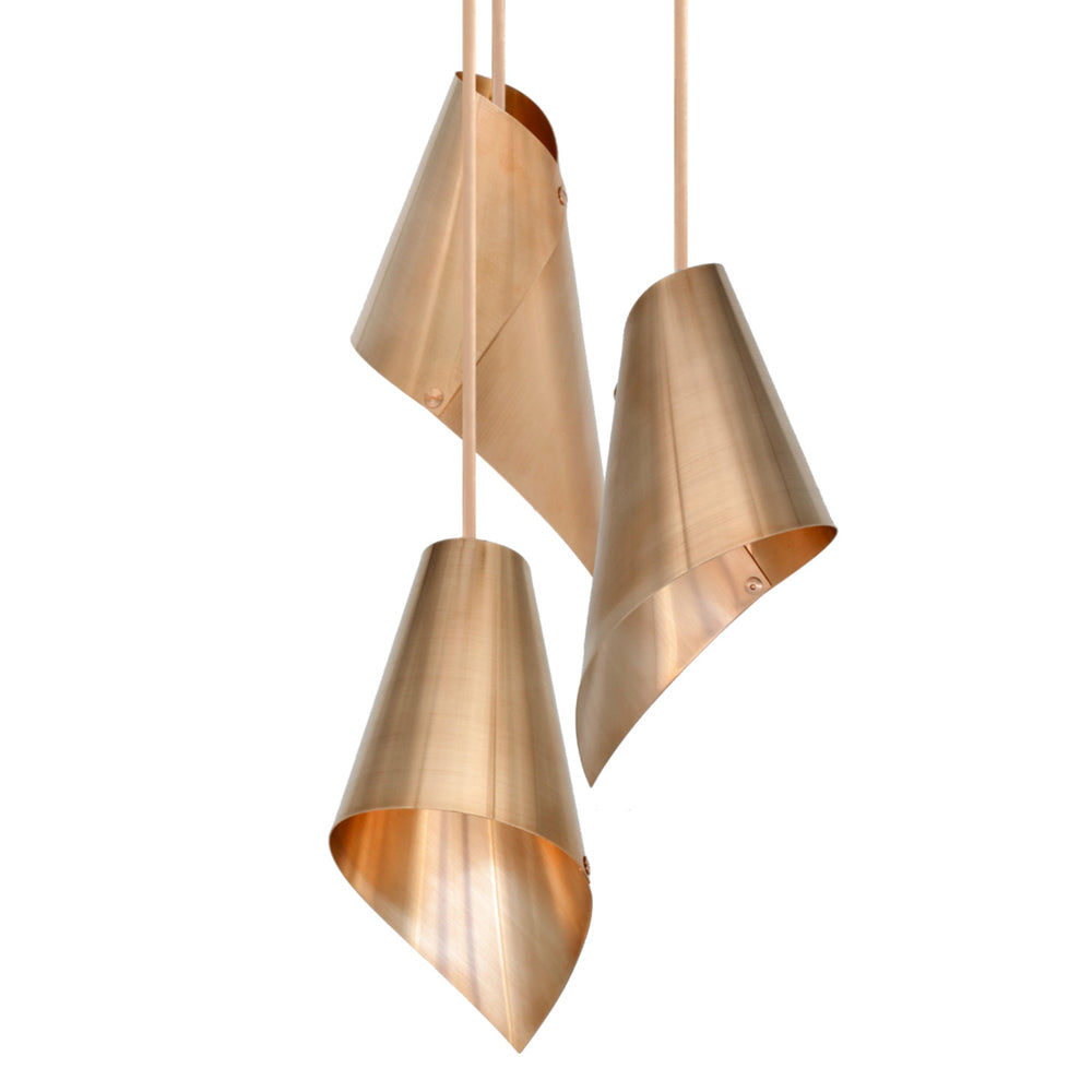 Product photograph of Arcform Lighting - Arc 3 Pendant Light In Brushed Copper Standard from Olivia's.