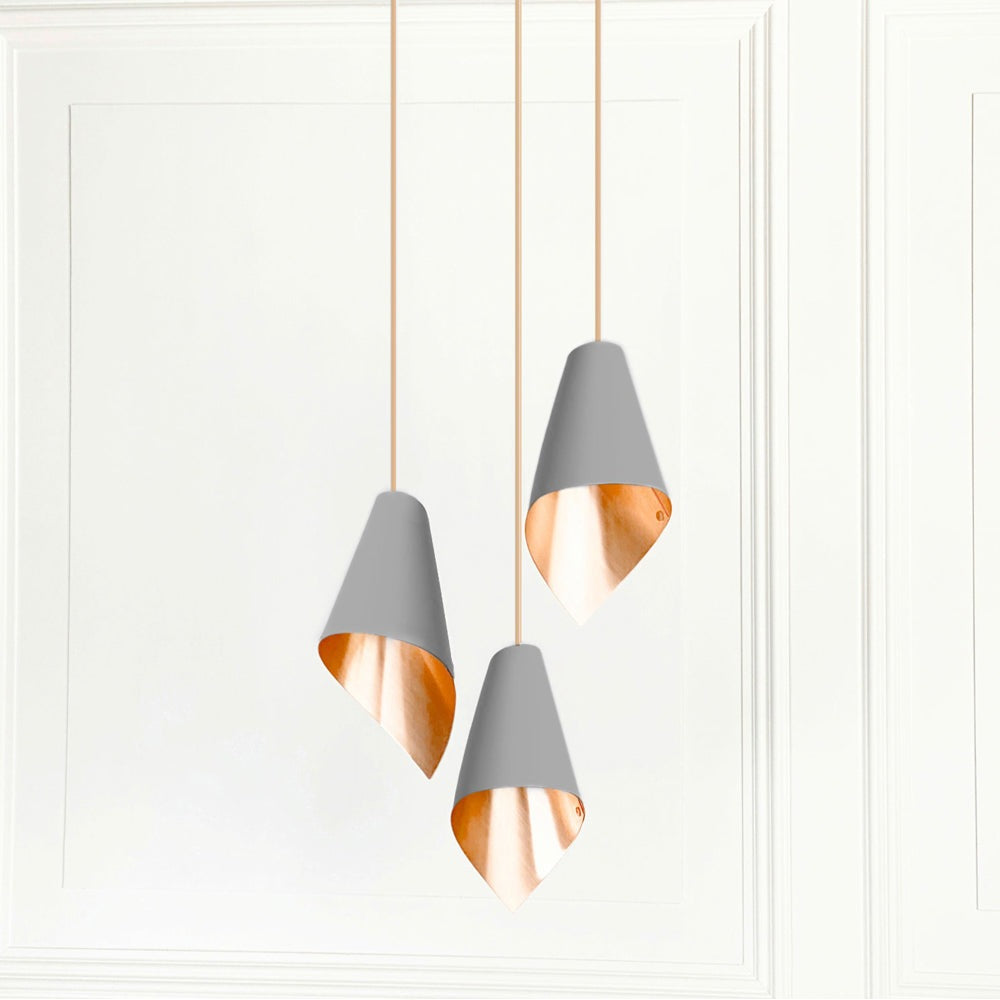 Product photograph of Arcform Lighting - Arc 3 Pendant Light In Brushed Copper Grey Standard from Olivia's.