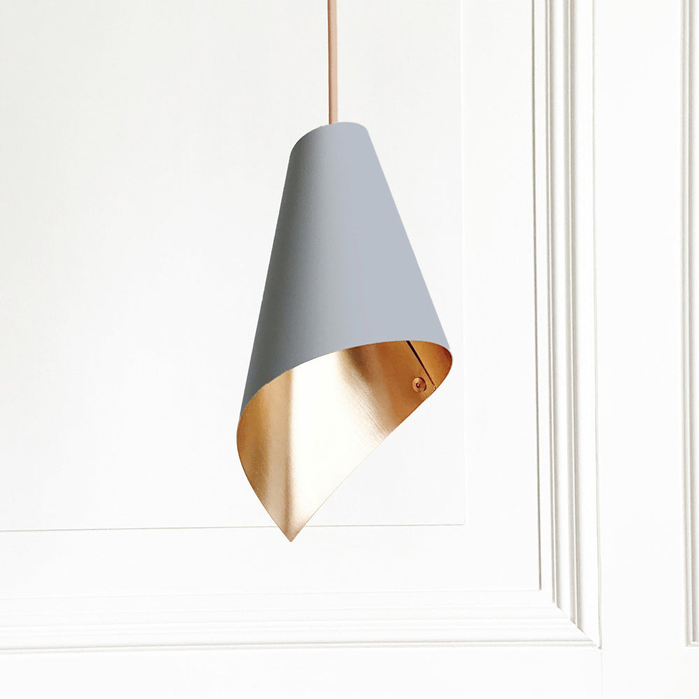 Arcform Lighting Arc Single Pendant Light In Brushed Copper Grey Maxi