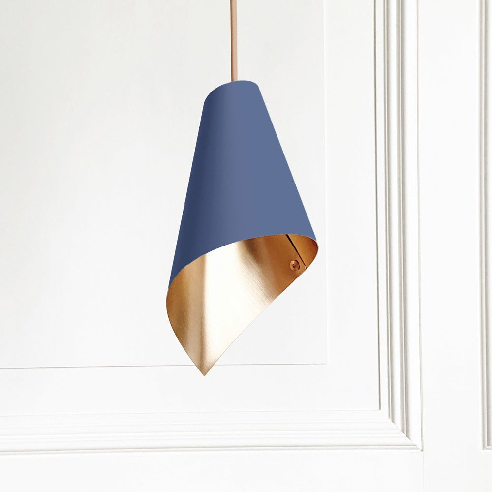 Product photograph of Arcform Lighting - Arc Single Pendant Light In Brushed Copper Blue Maxi from Olivia's.