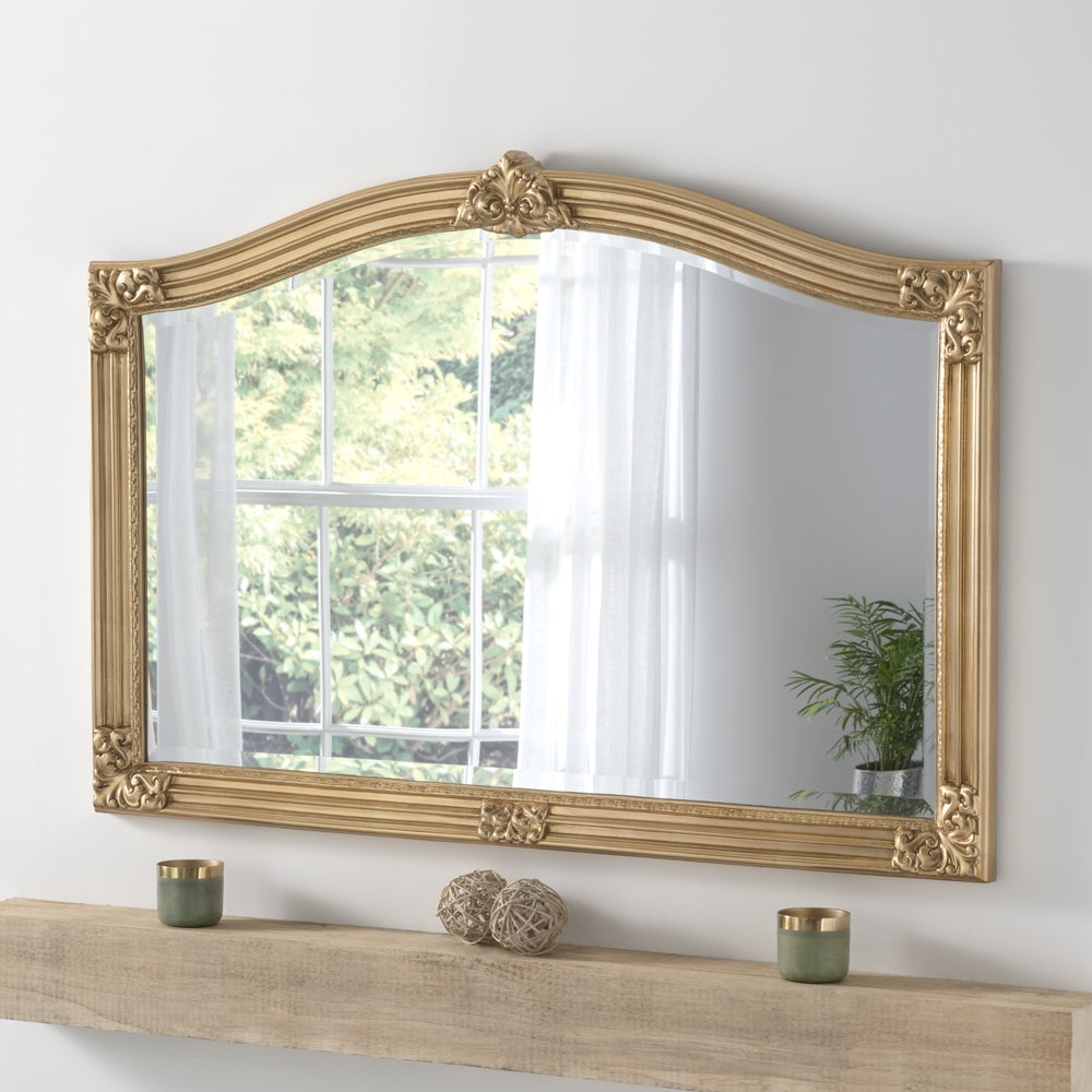 Product photograph of Olivia S Aurora Arched Wall Mirror In Gold from Olivia's