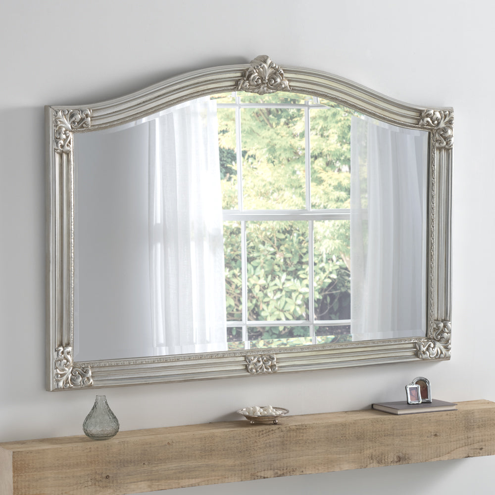 Product photograph of Olivia S Aurora Arched Wall Mirror In Silver from Olivia's
