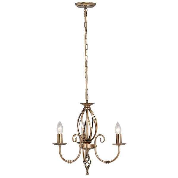 Elstead Artisan 3 Light Chandelier Aged Brass