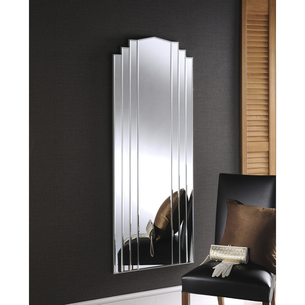 Product photograph of Olivia S Armenia Bevelled Full Length Wall Mirror In Silver from Olivia's