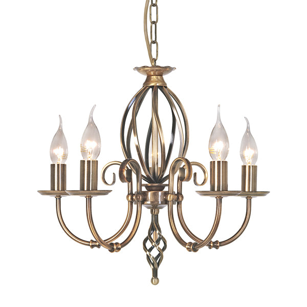 Elstead Artisan 5 Light Chandelier Aged Brass