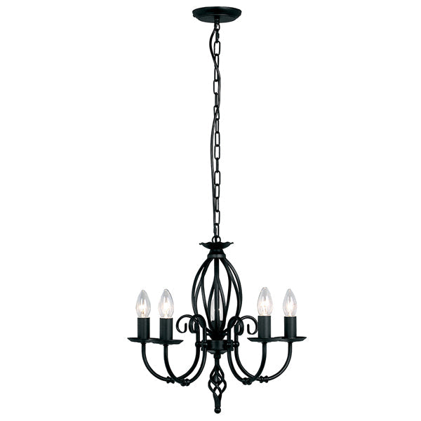 Elstead Artisan 5 Light Chandelier Black Outlet