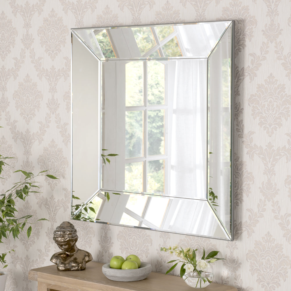 Olivias Arak Bevelled Wall Mirror In Silver Small