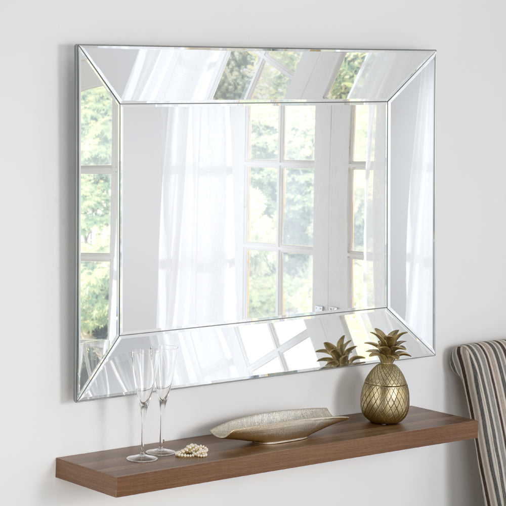 Product photograph of Olivia S Arak Bevelled Wall Mirror In Silver Small from Olivia's.