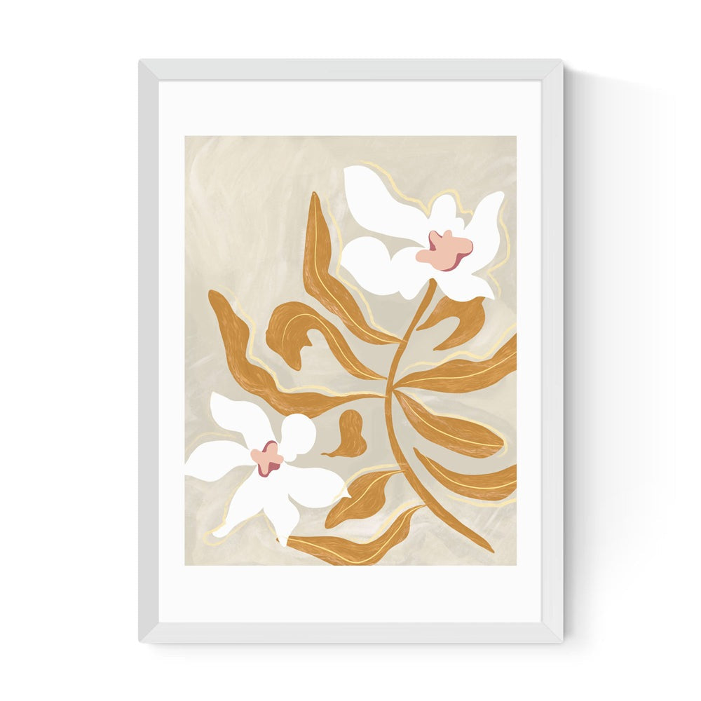 Product photograph of Flowers Flowers Flowers By Arty Guava - A2 White Framed Art Print from Olivia's