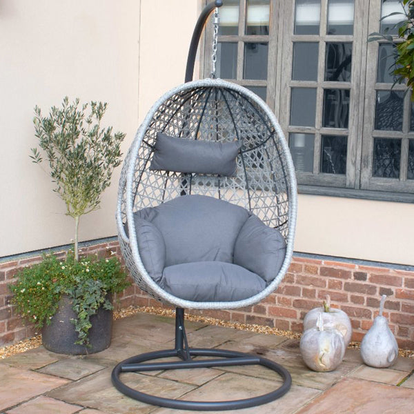 Product photograph of Maze Ascot Outdoor Hanging Chair In Grey from Olivia's.