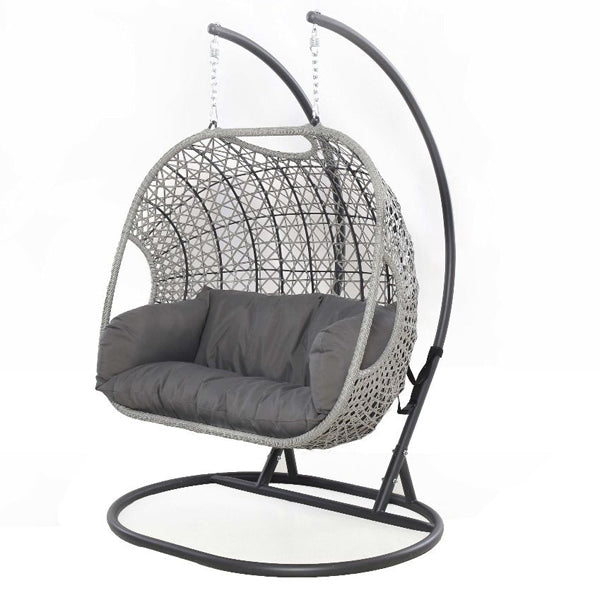 Product photograph of Maze Ascot Double Outdoor Hanging Chair In Grey from Olivia's