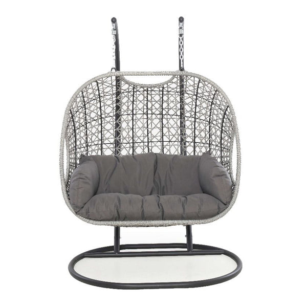 Product photograph of Maze Ascot Double Outdoor Hanging Chair In Grey from Olivia's.