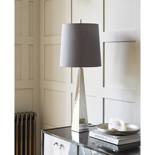 Product photograph of Elstead Ascent 1 Light Table Lamp Polished Nickel from Olivia's.