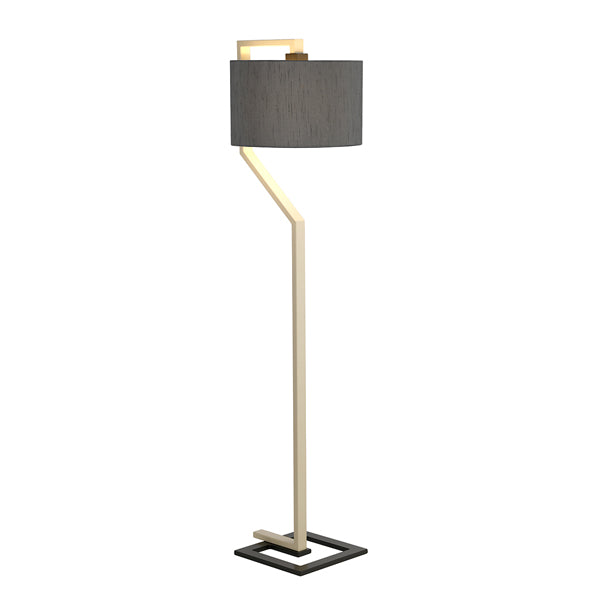 Product photograph of Elstead Axios Floor Lamp Grey Shade And Dark Grey Painted Metal Base from Olivia's