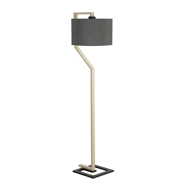 Product photograph of Elstead Axios Floor Lamp Grey Shade And Dark Grey Painted Metal Base from Olivia's.