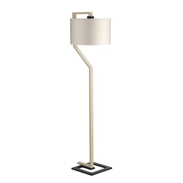 Product photograph of Elstead Axios Floor Lamp Cream Shade Dark Grey Painted Metal Base from Olivia's.