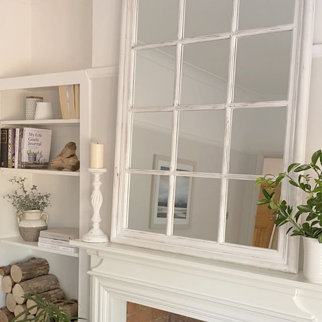 Product photograph of Gallery Interiors Costner Mirror Antique White from Olivia's.