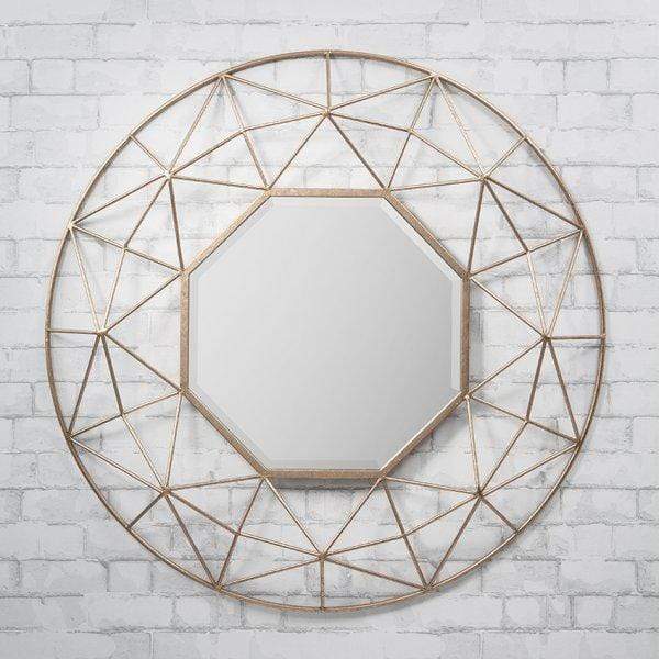 Product photograph of Gallery Interiors Andromeda Geometric Mirror In Gold from Olivia's.