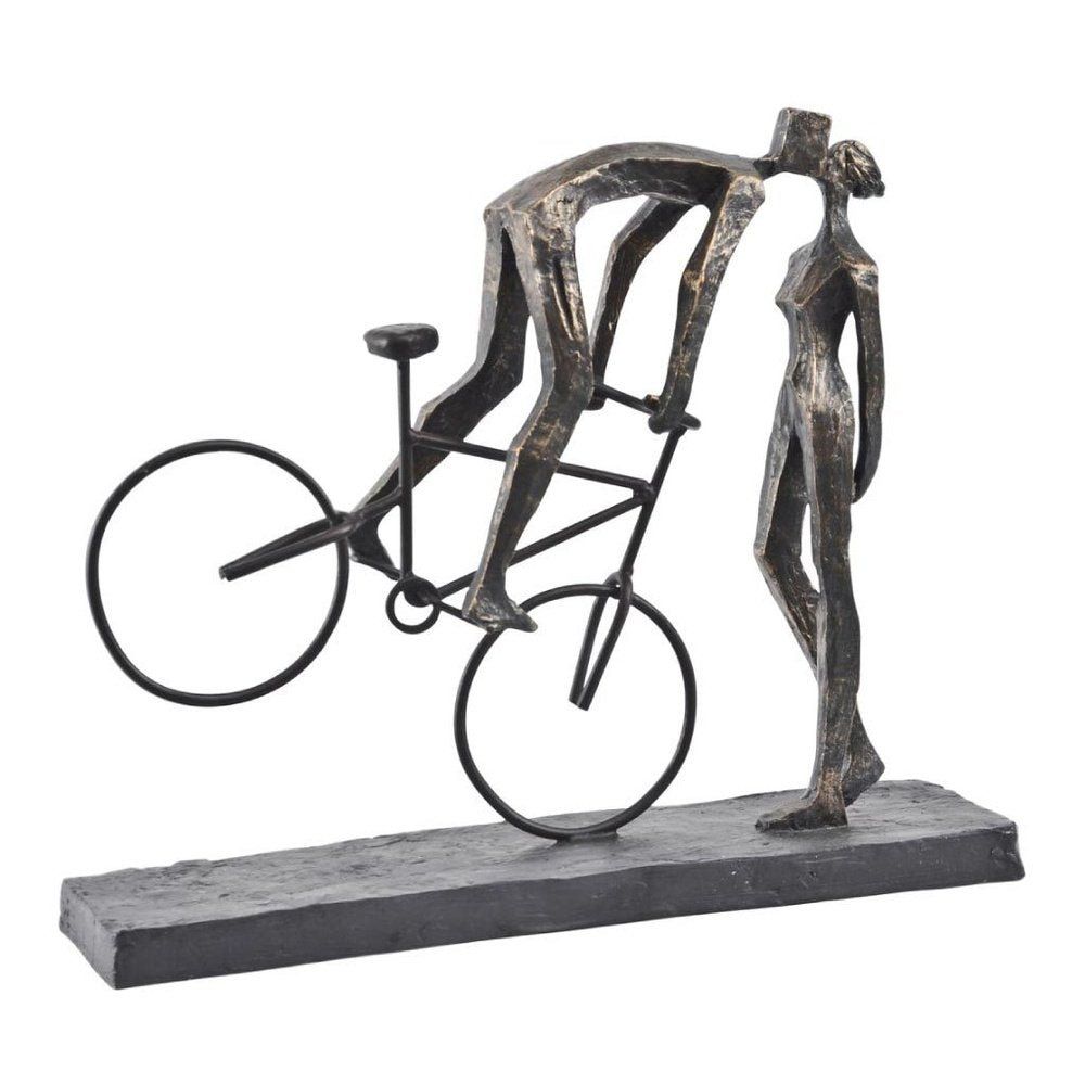 Product photograph of Libra Luxurious Glamour Collection - Kissing Couple On Bike Sculpture Antique Bronze from Olivia's.