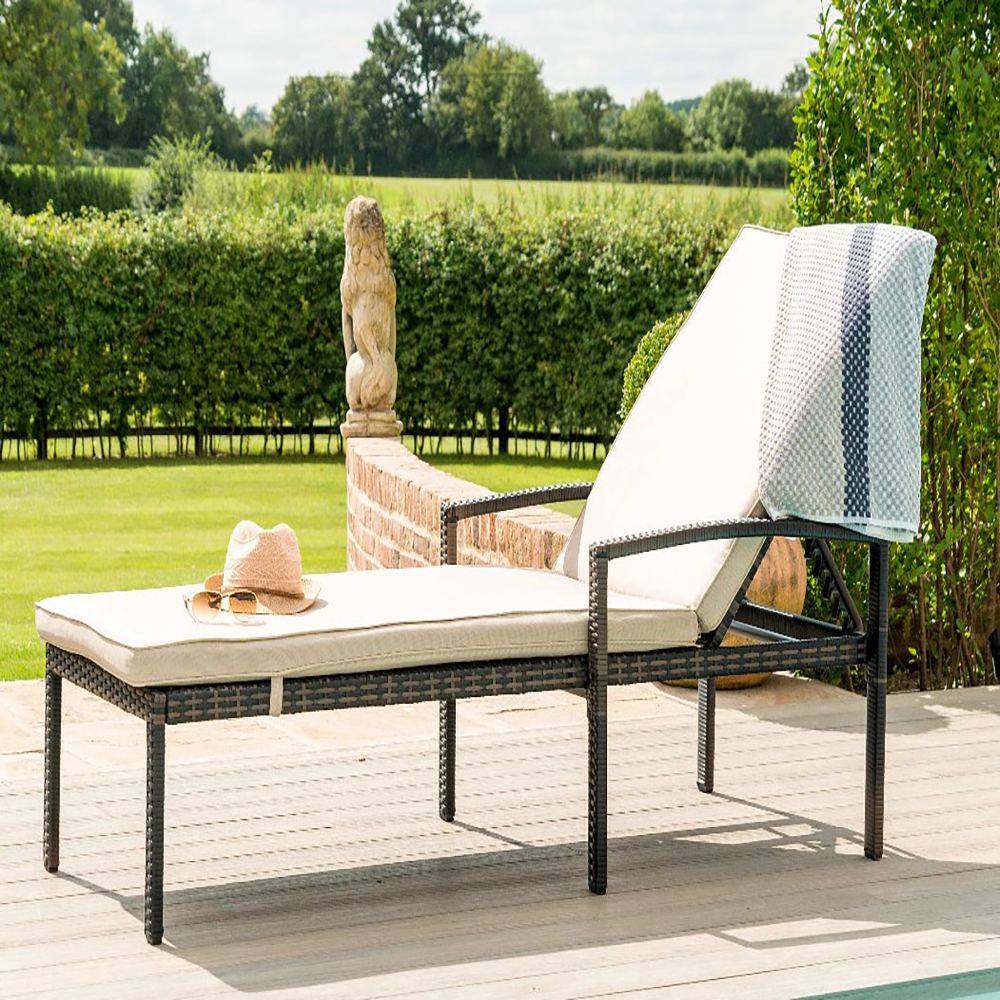 Product photograph of Maze Austin Outdoor Lounger In Brown from Olivia's