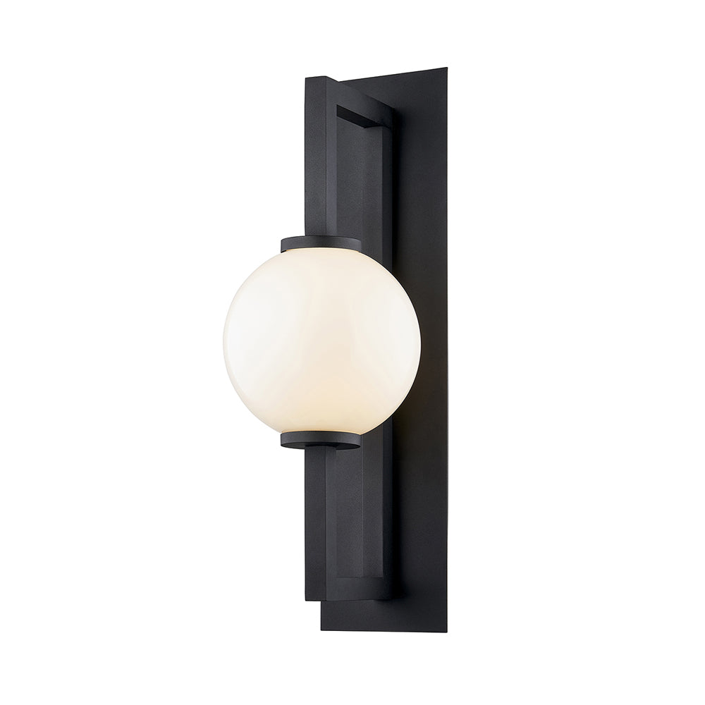 Hudson Valley Lighting Darwin Black Base And Opal White Shade Wall Light