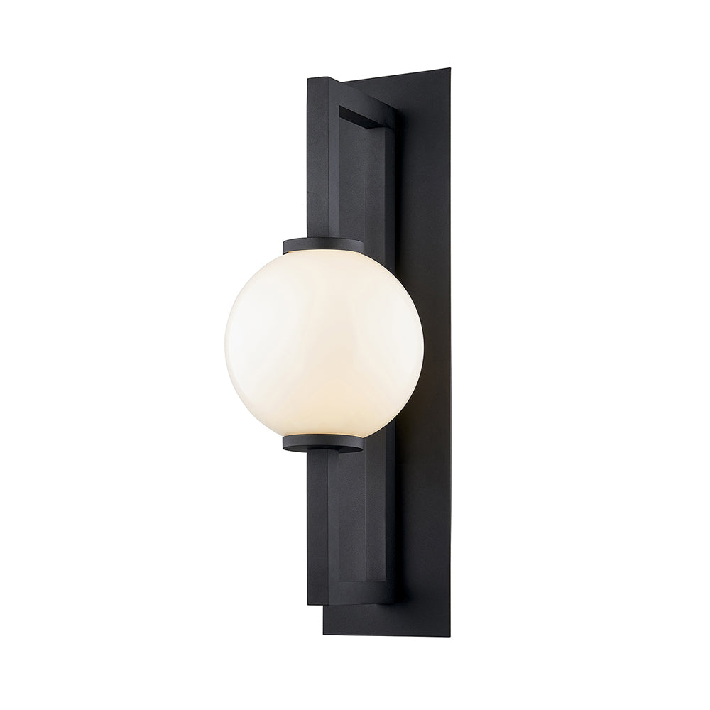 Product photograph of Hudson Valley Lighting Darwin Black Base And Opal White Shade Wall Light from Olivia's