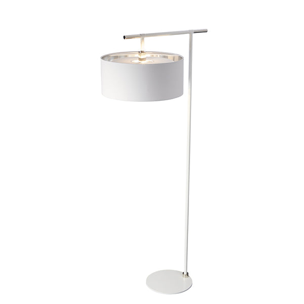 Product photograph of Elstead Balance 1 Light Floor Lamp White Polished Nickel from Olivia's