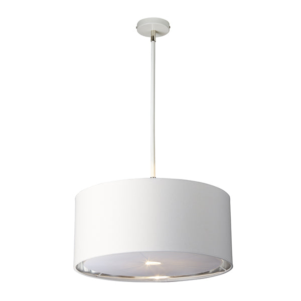 Product photograph of Elstead Balance 1 Light Pendant White And Polished Nickel from Olivia's