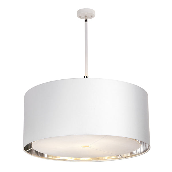 Product photograph of Elstead Balance 4 Light Pendant White And Polished Nickel from Olivia's