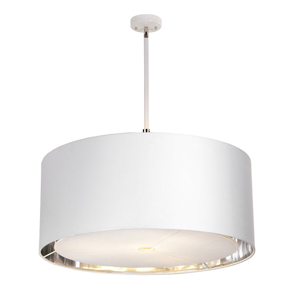 Elstead Balance 4 Light Pendant White And Polished Nickel