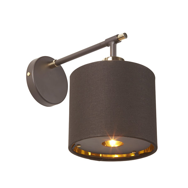 Elstead Balance 1 Light Wall Light Brown And Polished Brass