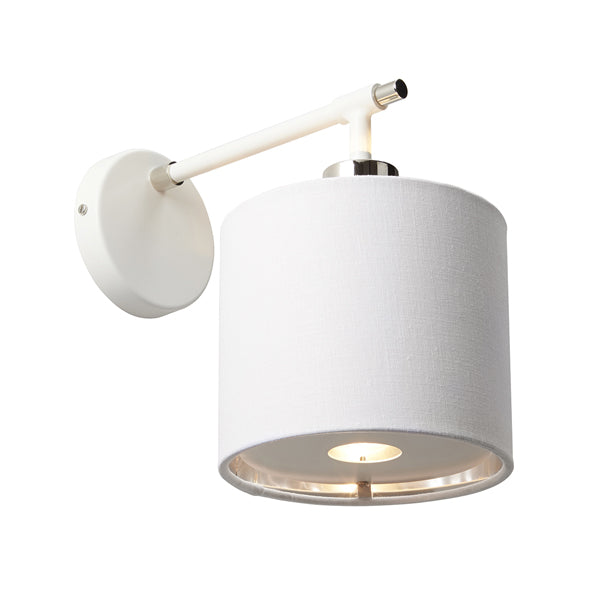 Product photograph of Elstead Balance 1 Light Wall Light White And Polished Nickel from Olivia's