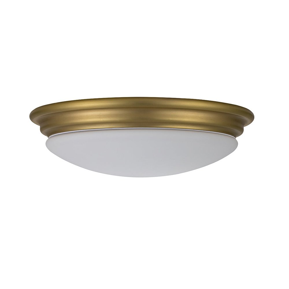Product photograph of Elstead Lighting Brompton 1 Light Flush Mount Light In Brushed Brass from Olivia's