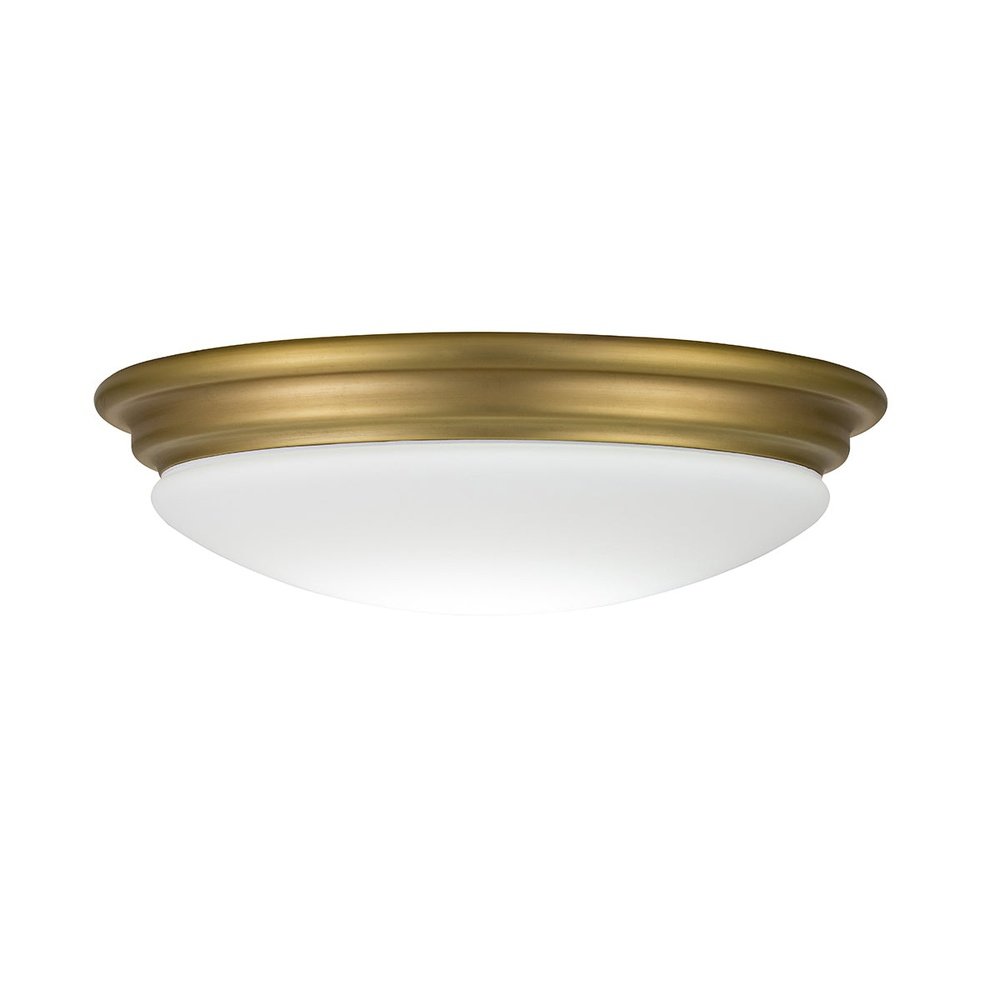 Product photograph of Elstead Lighting Brompton 1 Light Flush Mount Light In Brushed Brass from Olivia's.