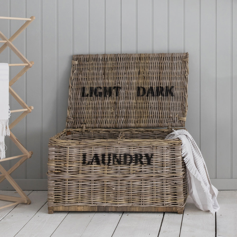 Product photograph of Garden Trading Dark And Lights Laundry Chest In Rattan from Olivia's