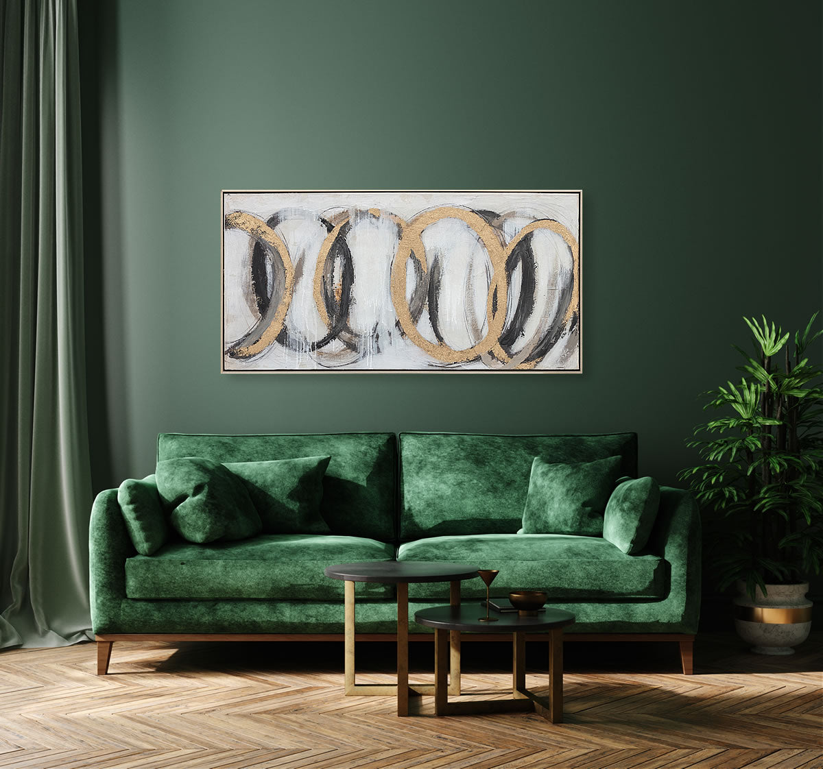 Product photograph of Berkeley Designs Oil Painting On Canvas 18 Wall Art Black And Gold from Olivia's.