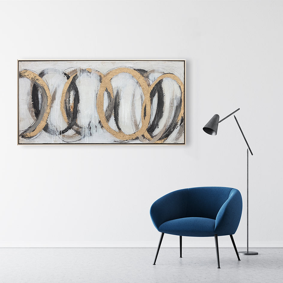 Product photograph of Berkeley Designs Oil Painting On Canvas 18 Wall Art Black And Gold from Olivia's