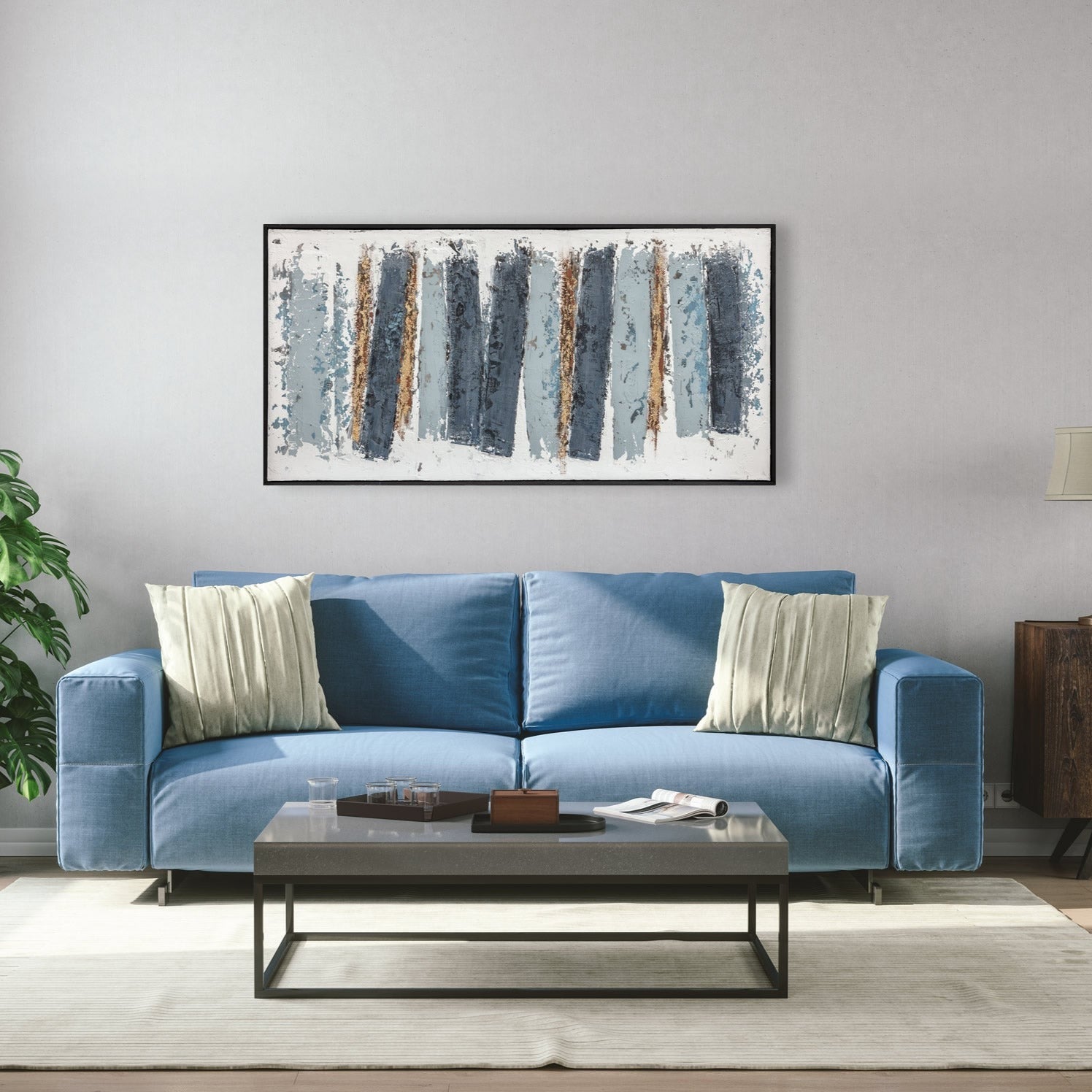Product photograph of Berkeley Designs Oil Painting On Canvas 23 Wall Art Blue from Olivia's.