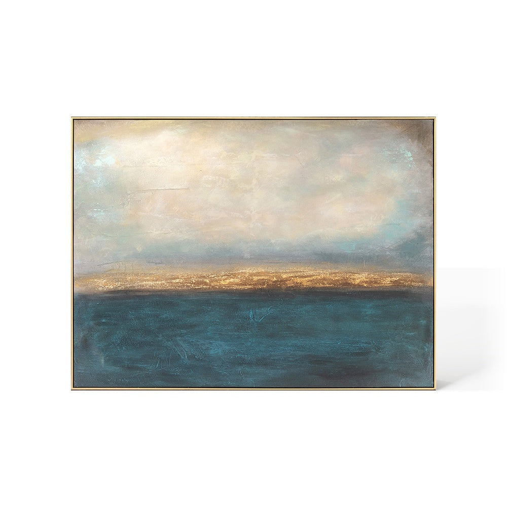 Product photograph of Berkeley Designs Oil Painting On Canvas 29 Wall Art Blue And Gold from Olivia's.