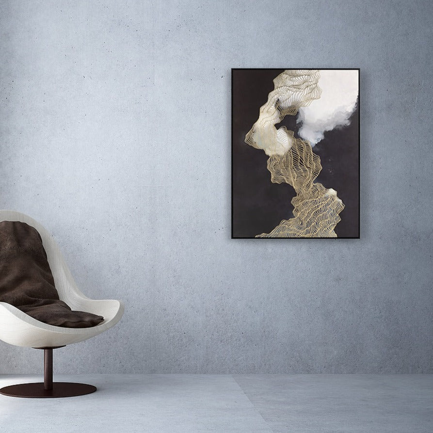 Product photograph of Berkeley Designs Abstract Design 32 Wall Art Black And Gold from Olivia's.