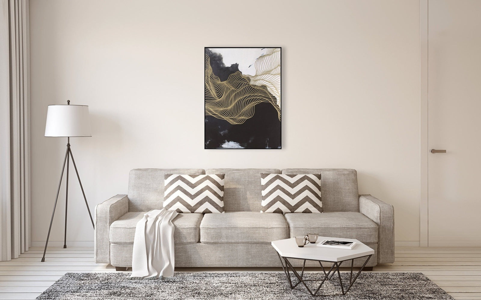 Product photograph of Berkeley Designs Abstract Design 31 Wall Art Black And Gold from Olivia's.