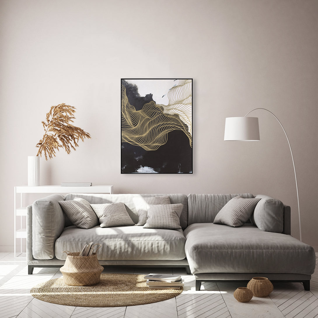 Product photograph of Berkeley Designs Abstract Design 31 Wall Art Black And Gold from Olivia's.